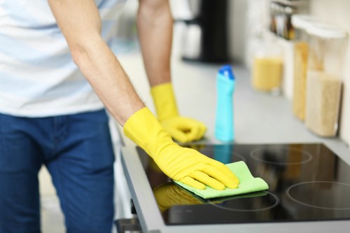 Upholstery deep cleaning for a fabric sofa in West London