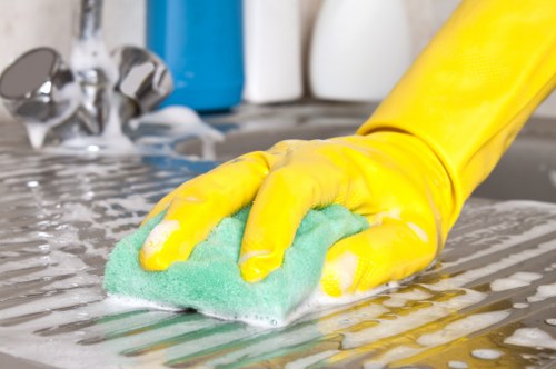 Detailed cleaning of stone or tile flooring in W12