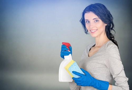 Careful cleaning of paving and patio joints in W12